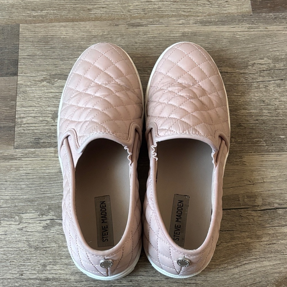 Steve Madden Pink Quilted Slip-On Sneakers